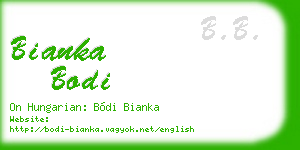 bianka bodi business card