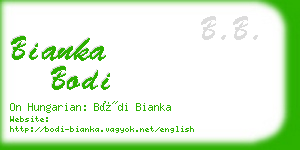 bianka bodi business card